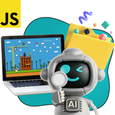 Язык программирования JavaScript + AI. Проектное обучение + геймификация + AI-помощники - КИБЕРшкола программирования для детей, компьютерные курсы для школьников, начинающих и подростков - KIBERone г. Сокуры